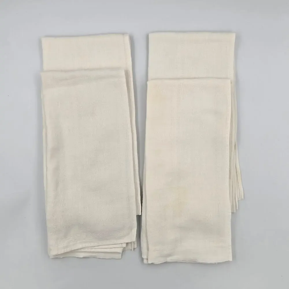 Lot of 4 Off-White Cotton or Cotton Blend Cloth Napkins w/ Subtle Woven Texture